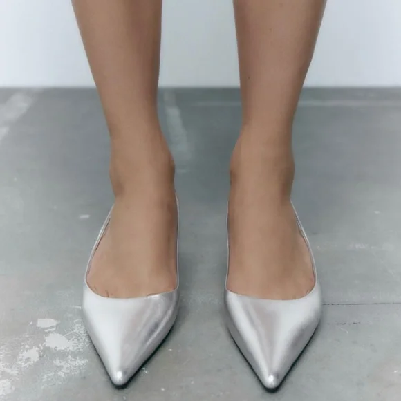 ❌SOLD❌NWT Zara Leather Slingback Shoes Size 7.5(38) - Picture 5 of 10